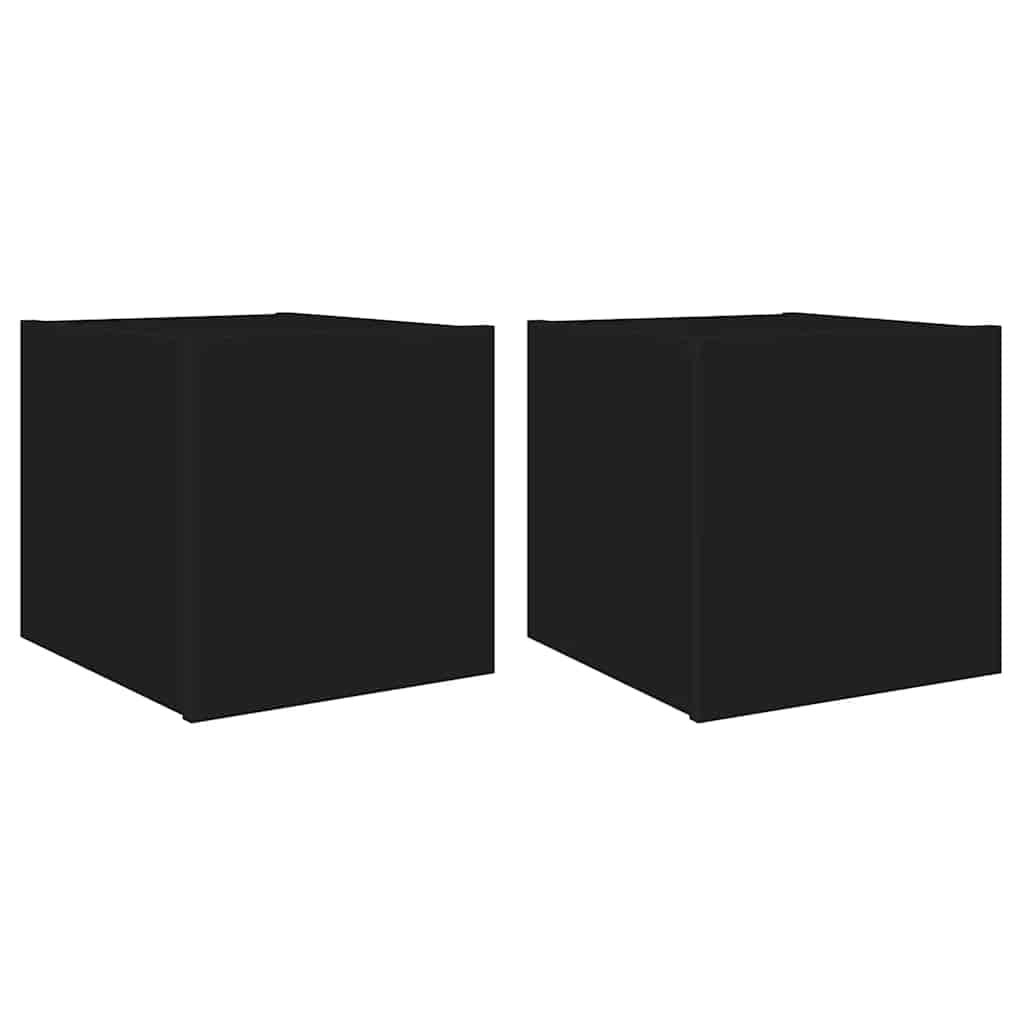 vidaXL Nástěnné TV skříňky s LED osvětlením 2 ks černé 30,5x35x30 cm