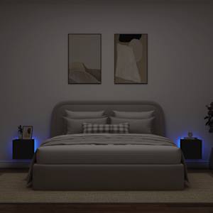 Nástěnné TV skříňky s LED osvětlením 2 ks černé 30,5x35x30 cm - obrázek 3