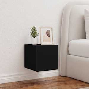 Stenske TV omarice z LED lučkami 2 kosa črna 30,5x35x30 cm