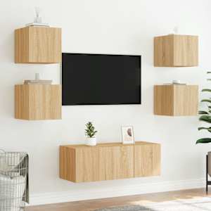Nástěnná TV skříňka s LED osvětlením dub sonoma 30,5x35x30 cm - obrázek 6