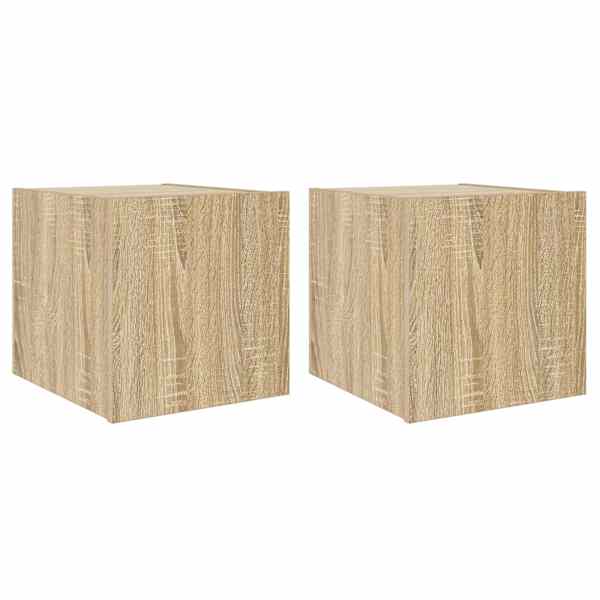 vidaXL teleri seinakapid LED-tuledega 2 tk, Sonoma tamm, 30,5x35x30 cm