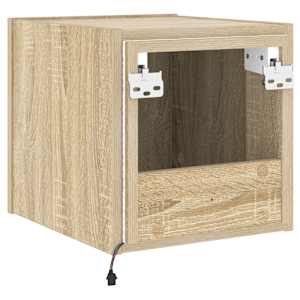 Nástěnné TV skříňky s LED 2 ks dub sonoma 30,5 x 35 x 30 cm - obrázek 12