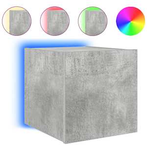 Nástěnná TV skříňka s LED osvětlením betonově šedá 30,5x35x30cm - obrázek 2