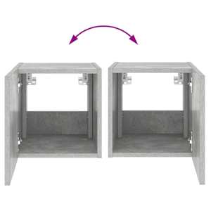 Nástěnná TV skříňka s LED osvětlením betonově šedá 30,5x35x30cm - obrázek 12