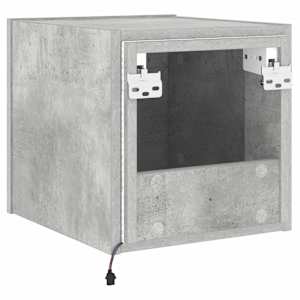 Nástěnná TV skříňka s LED osvětlením betonově šedá 30,5x35x30cm - obrázek 11