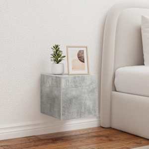 Stenska TV omarica z LED lučkami betonsko siva 30,5x35x30 cm