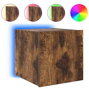 Nástěnná TV skříňka s LED osvětlením kouřový dub 30,5x35x30 cm - obrázek 2