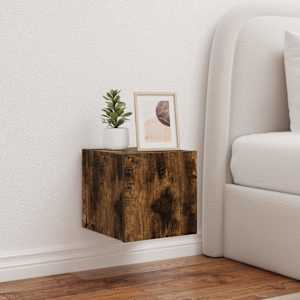 Stenska TV omarica z LED lučkami dimljeni hrast 30,5x35x30 cm