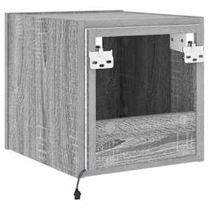 Nástěnná TV skříňka s LED osvětlením šedá sonoma 30,5x35x30 cm - obrázek 11