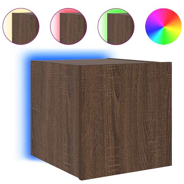 vidaXL teleri seinakapp LED-tuledega, pruun tamm, 30,5 x 35 x 30 cm