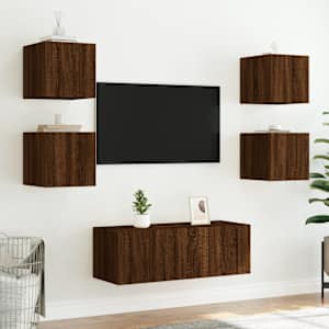 Nástěnné TV skříňky s LED 2 ks hnědý dub 30,5 x 35 x 30 cm - obrázek 5