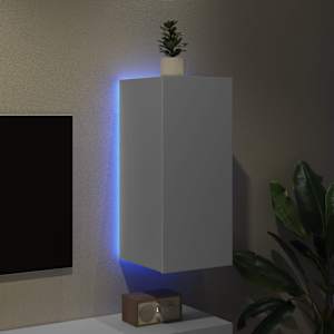 Nástěnná TV skříňka s LED osvětlením bílá 30,5 x 35 x 70 cm - obrázek 4