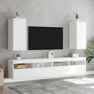 Nástěnná TV skříňka s LED osvětlením bílá 30,5 x 35 x 70 cm - obrázek 6