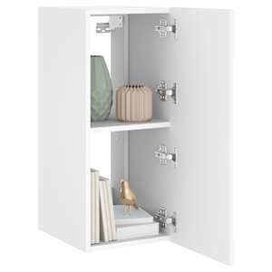 Nástěnná TV skříňka s LED osvětlením bílá 30,5 x 35 x 70 cm - obrázek 7
