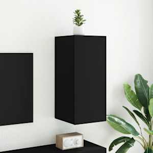 Nástěnná TV skříňka s LED osvětlením černá 30,5 x 35 x 70 cm - obrázek 5