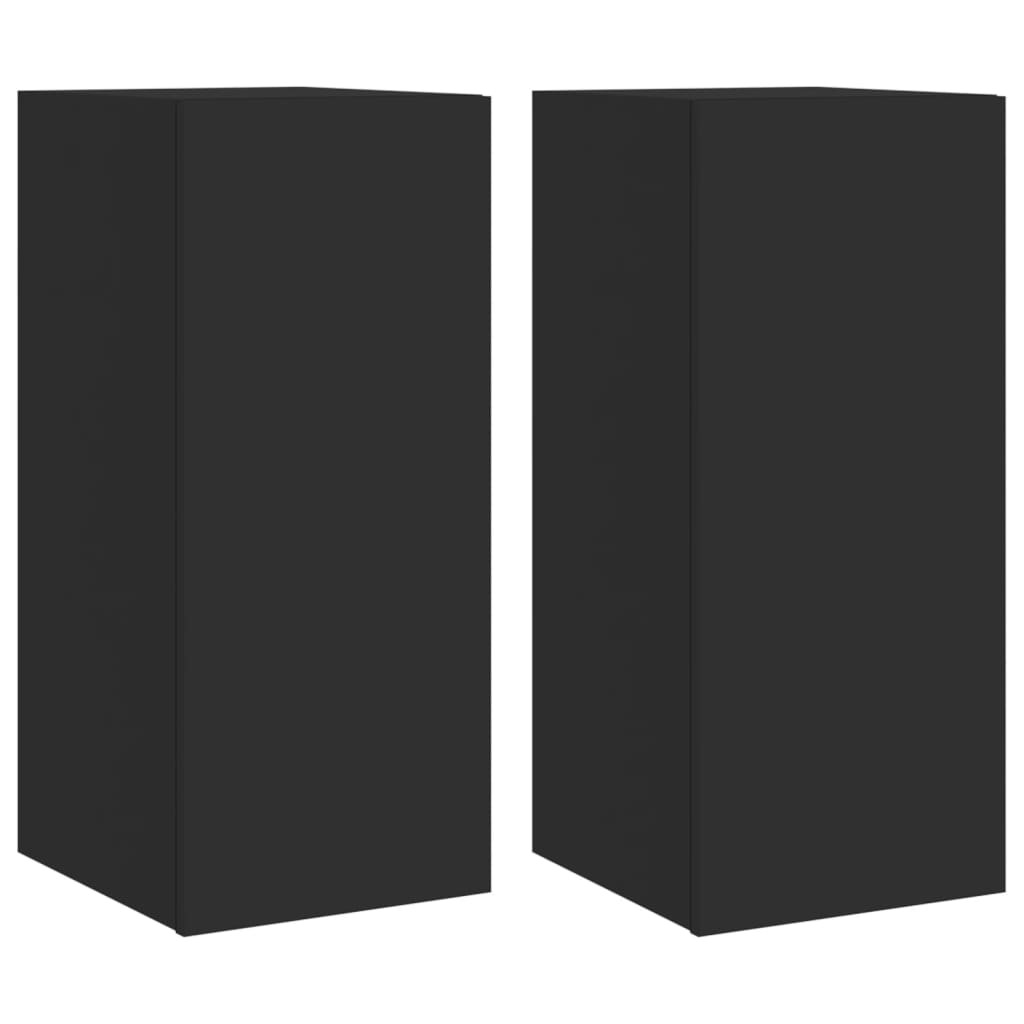 vidaXL NĂˇstÄ›nnĂ© TV skĹ™Ă­Ĺ�ky s LED osvÄ›tlenĂ­m 2 ks ÄŤernĂ© 30,5x35x70 cm