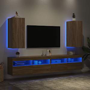 Nástěnné TV skříňky s LED 2 ks dub sonoma 30,5 x 35 x 70 cm - obrázek 3