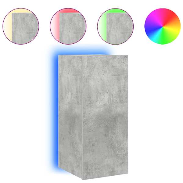 vidaXL teleri seinakapp LED-tuledega, betoonhall, 30,5 x 35 x 70 cm