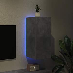 Nástěnná TV skříňka s LED osvětlením betonově šedá 30,5x35x70cm - obrázek 4