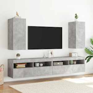 Nástěnná TV skříňka s LED osvětlením betonově šedá 30,5x35x70cm - obrázek 6