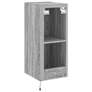 Nástěnná TV skříňka s LED osvětlením šedá sonoma 30,5x35x70 cm - obrázek 11