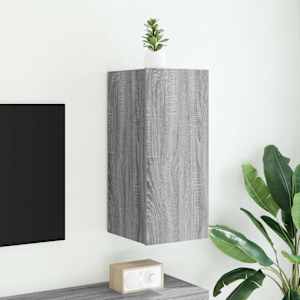 Nástěnná TV skříňka s LED osvětlením šedá sonoma 30,5x35x70 cm - obrázek 1