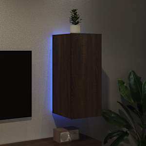 Nástěnná TV skříňka s LED osvětlením hnědý dub 30,5x35x70 cm - obrázek 4