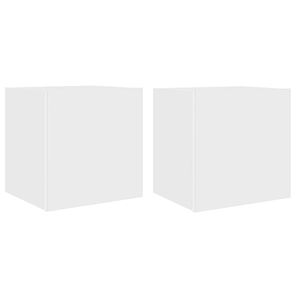 E-shop vidaXL TV nástenné skrinky s LED svetlami 2 ks biele 40,5x35x40 cm