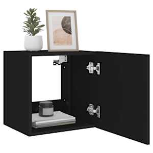 Nástěnná TV skříňka s LED osvětlením černá 40,5 x 35 x 40 cm - obrázek 7