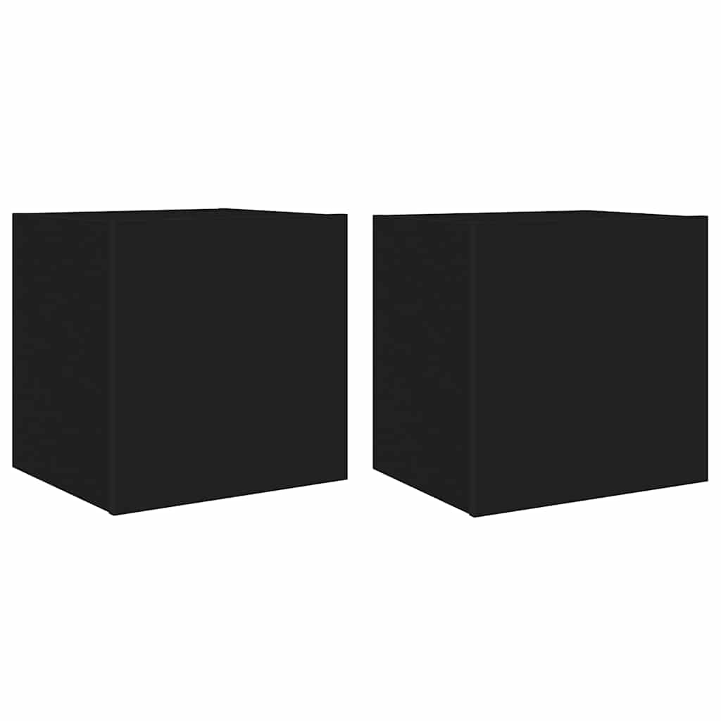 vidaXL Nástěnné TV skříňky s LED osvětlením 2 ks černé 40,5x35x40 cm