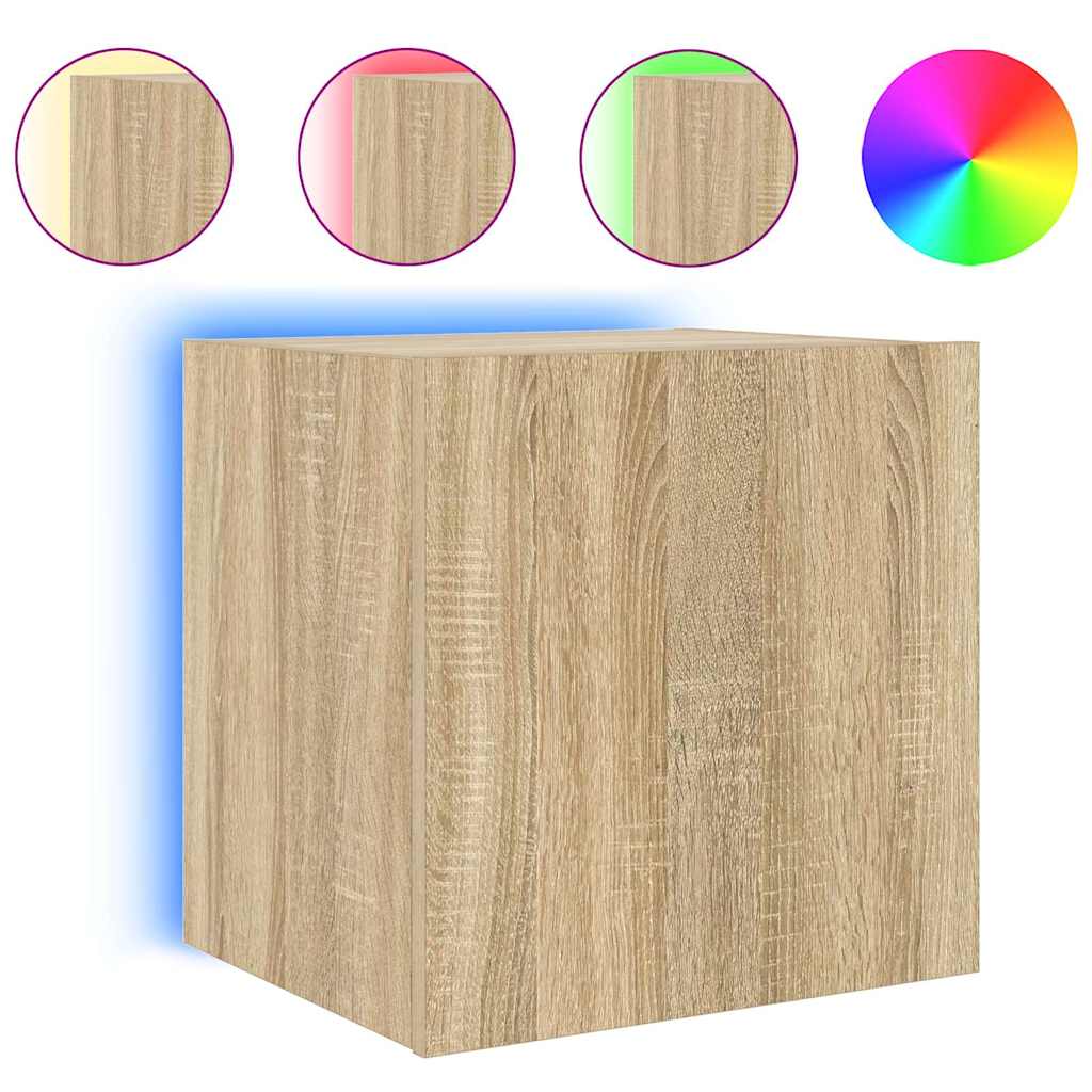 Thumbnail - vidaXL TV-Wandschrank mit LED-Leuchten Sonoma-Eiche 40,5x35x40 cm
