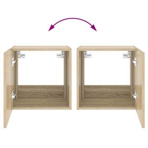Nástěnná TV skříňka s LED osvětlením dub sonoma 40,5x35x40 cm - obrázek 12