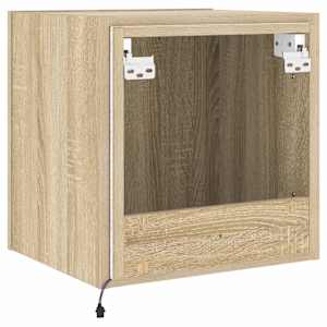Nástěnná TV skříňka s LED osvětlením dub sonoma 40,5x35x40 cm - obrázek 11