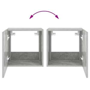 Nástěnná TV skříňka s LED osvětlením betonově šedá 40,5x35x40cm - obrázek 12