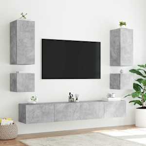 Nástěnná TV skříňka s LED osvětlením betonově šedá 40,5x35x40cm - obrázek 6