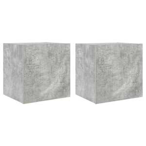 Nástěnné TV skříňky s LED 2 ks betonově šedé 40,5 x 35 x 40 cm - obrázek 2