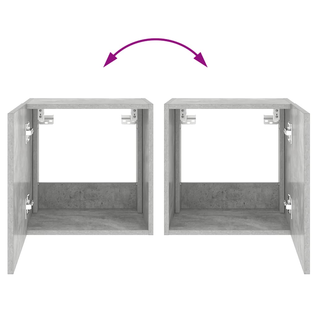 Nástěnné TV skříňky s LED 2 ks betonově šedé 40,5 x 35 x 40 cm - obrázek 15