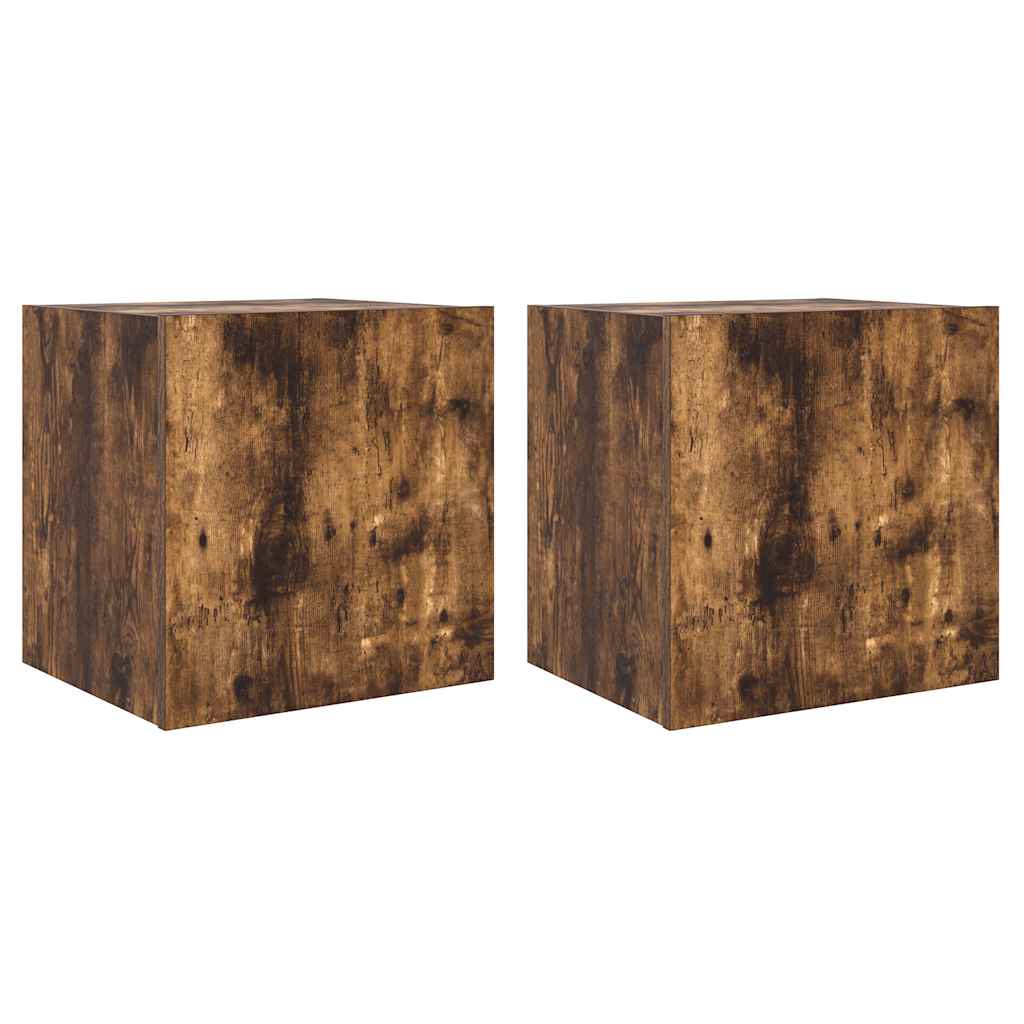 Thumbnail - vidaXL TV-Wandschränke mit LED-Leuchten 2 Stk. Räuchereiche