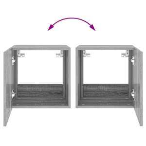 Nástěnná TV skříňka s LED osvětlením šedá sonoma 40,5x35x40 cm - obrázek 12