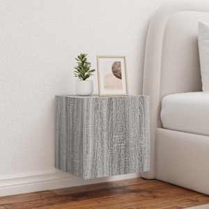 Stenska TV omarica z LED lučkami siva sonoma 40,5x35x40 cm