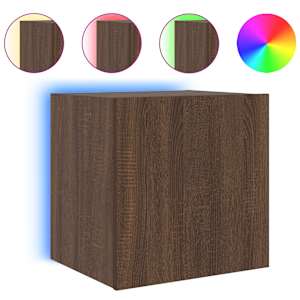 Nástěnná TV skříňka s LED osvětlením hnědý dub 40,5x35x40 cm - obrázek 2