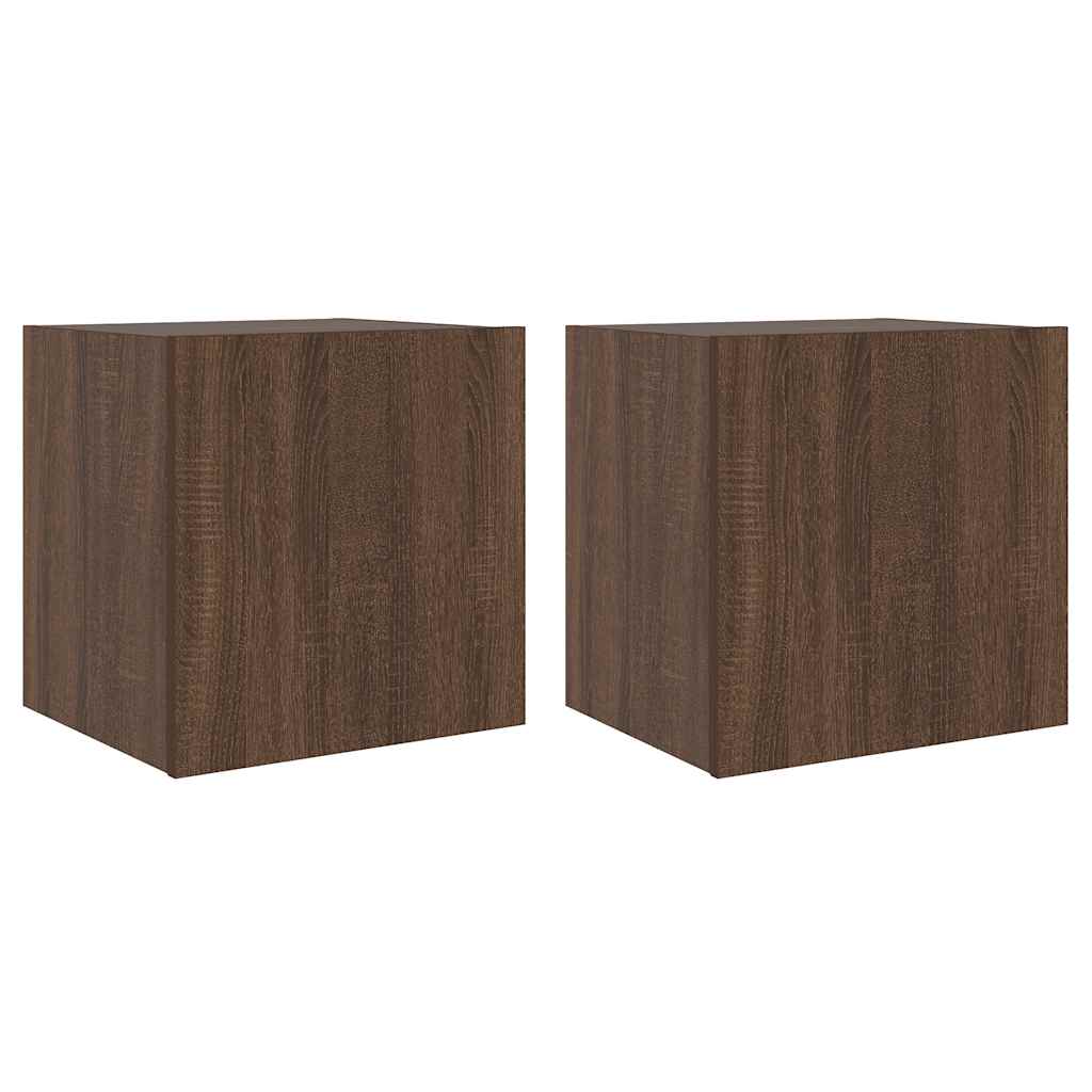 Thumbnail - vidaXL TV-Wandschränke mit LED-Leuchten 2 Stk. Braun Eichen-Optik