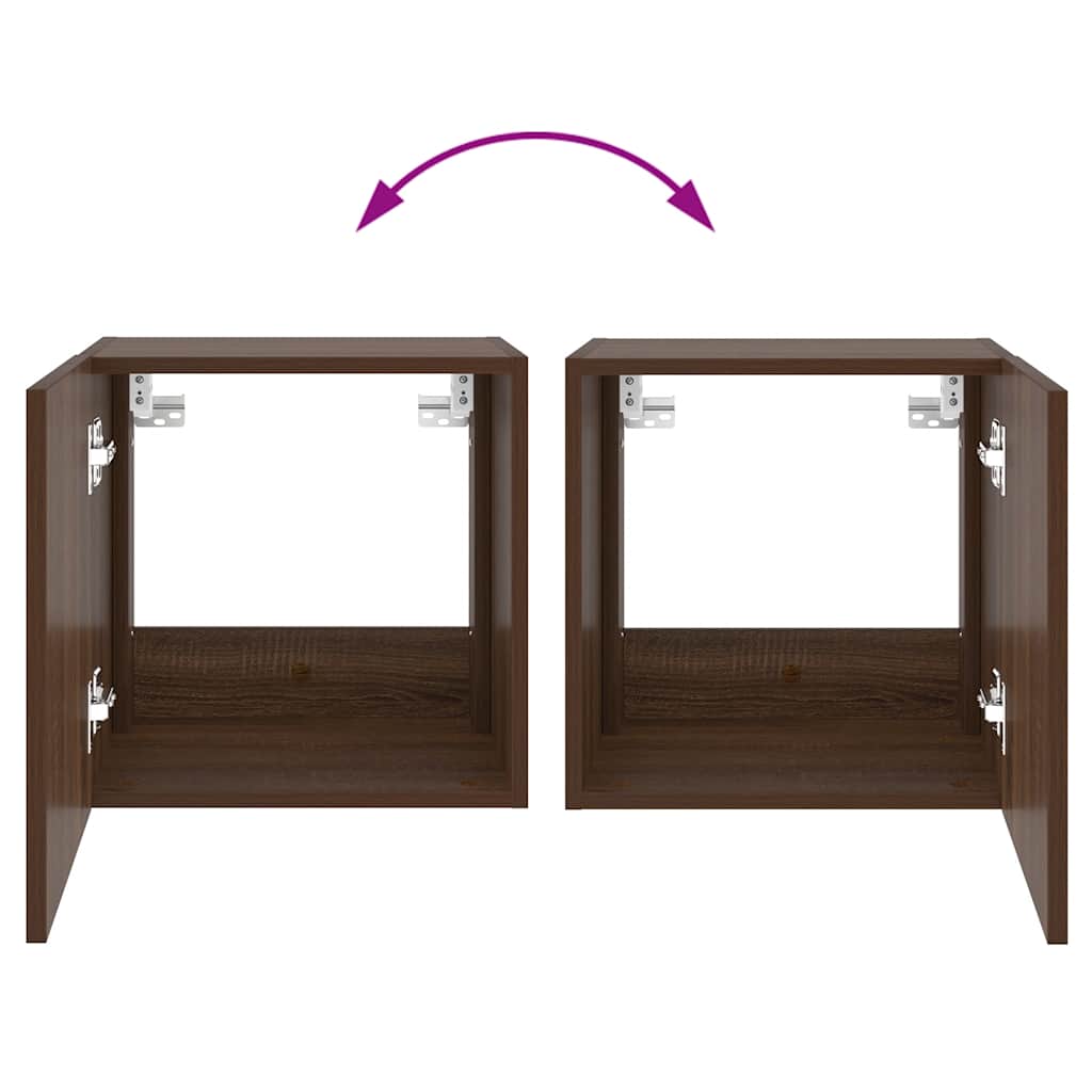 Nástěnné TV skříňky s LED 2 ks hnědý dub 40,5 x 35 x 40 cm - obrázek 14