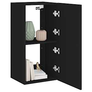 Nástěnná TV skříňka s LED osvětlením černá 40,5 x 35 x 80 cm - obrázek 5
