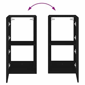 Nástěnná TV skříňka s LED osvětlením černá 40,5 x 35 x 80 cm - obrázek 11