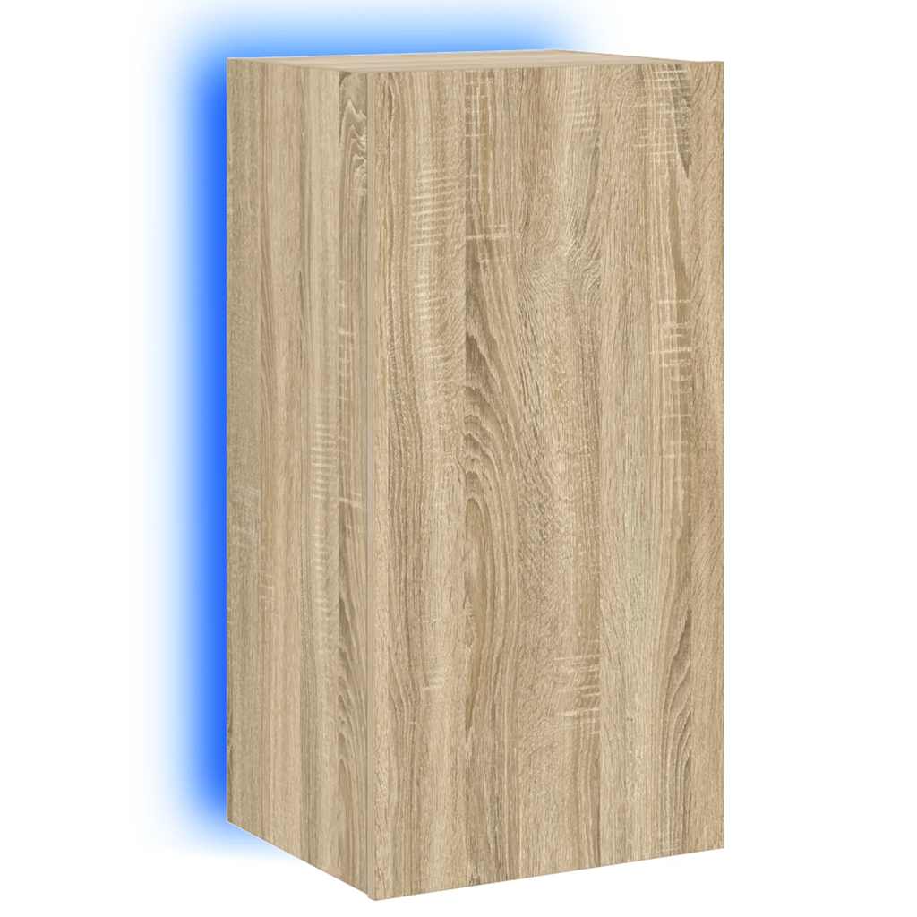 vidaXL Nástěnná TV skříňka s LED osvětlením dub sonoma 40,5x35x80 cm