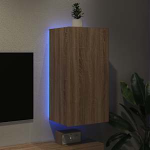 Nástěnná TV skříňka s LED osvětlením dub sonoma 40,5x35x80 cm - obrázek 3