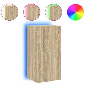 Nástěnná TV skříňka s LED osvětlením dub sonoma 40,5x35x80 cm - obrázek 15