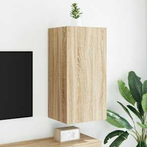 Nástěnná TV skříňka s LED osvětlením dub sonoma 40,5x35x80 cm - obrázek 1