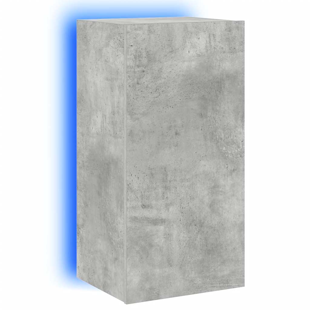 vidaXL Nástěnná TV skříňka s LED osvětlením betonově šedá 40,5x35x80cm
